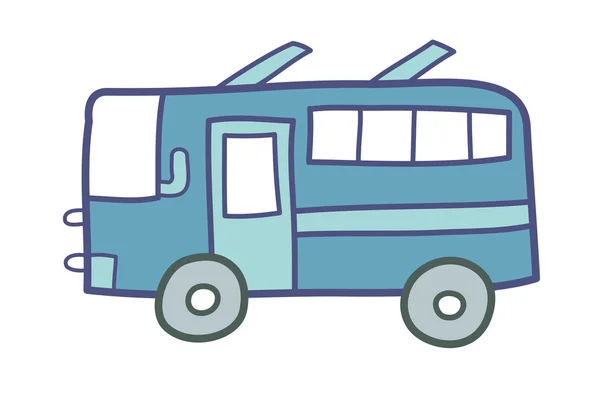 Autobús escolar azul — Vector de stock