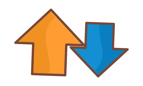 Orange och blå pilar — Stock vektor