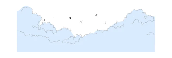 Vogels in de wolken — Stockvector