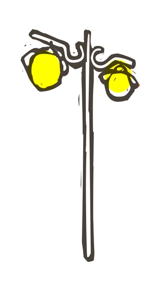 Lampadaire jaune — Image vectorielle