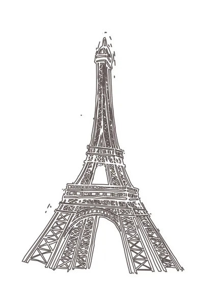 Colorless Eiffel Tower — Stock Vector