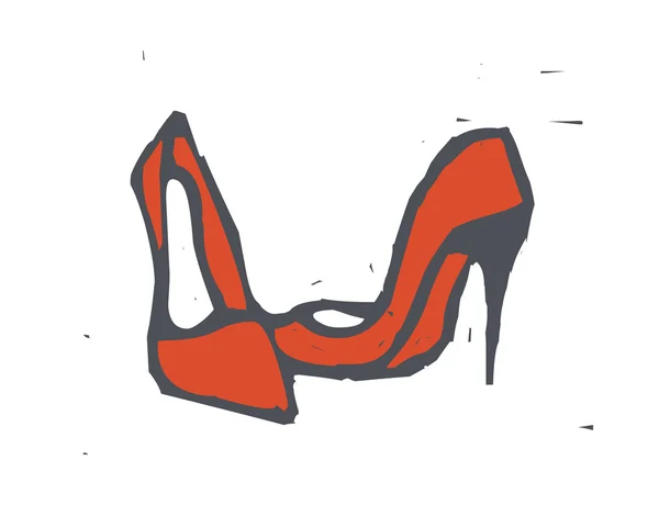 Rode schoenen voor vrouwen — Stockvector