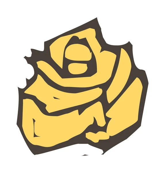 Gele roos — Stockvector