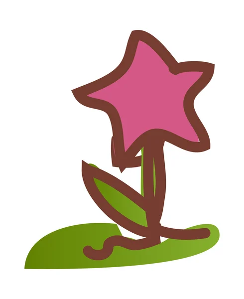 Plants in the shape purple star — Stock Vector
