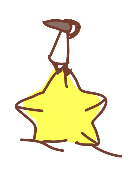 Estrella amarilla y hombre — Vector de stock
