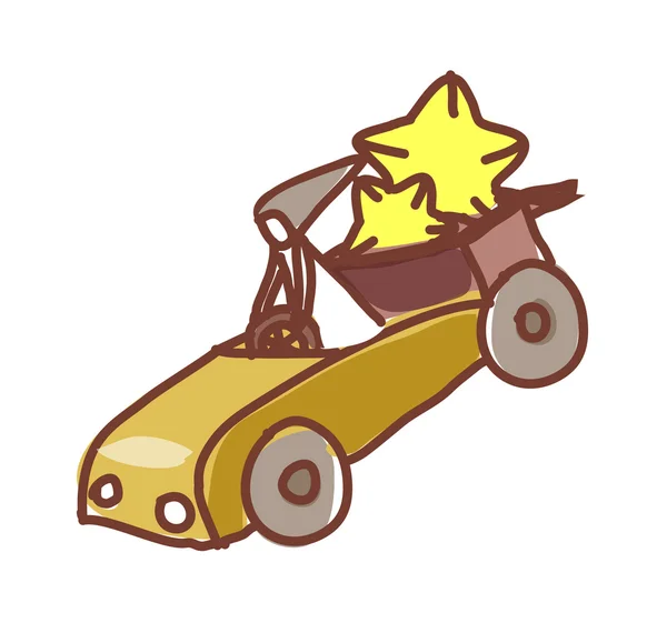 Bil och gul stjärna — Stock vektor