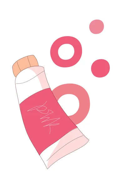 Tube of pink paint — Stock Vector