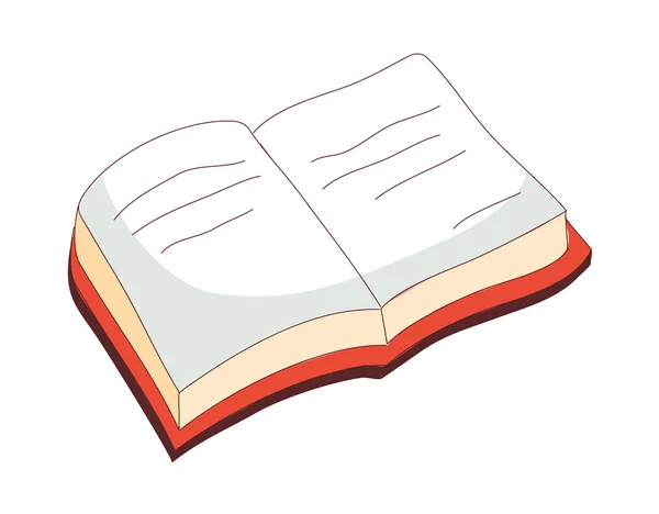 Libro de texto abierto rojo — Vector de stock
