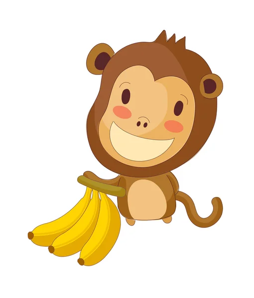 猴子拿香蕉 — 图库矢量图片