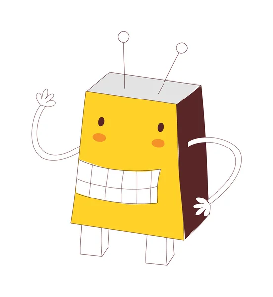 Robot amarillo — Vector de stock