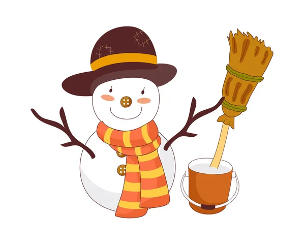 Hombre de nieve — Vector de stock