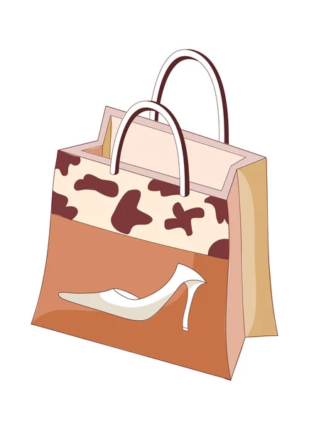 Kahverengi alışveriş çantası — Stok Vektör