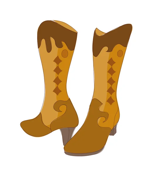 Bruine laarzen — Stockvector