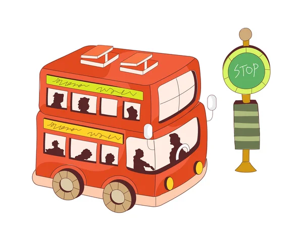 红色旅游巴士 — 图库矢量图片