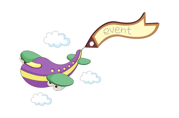Фиолетовый самолёт — стоковый вектор