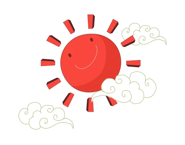 Красное солнце — стоковый вектор