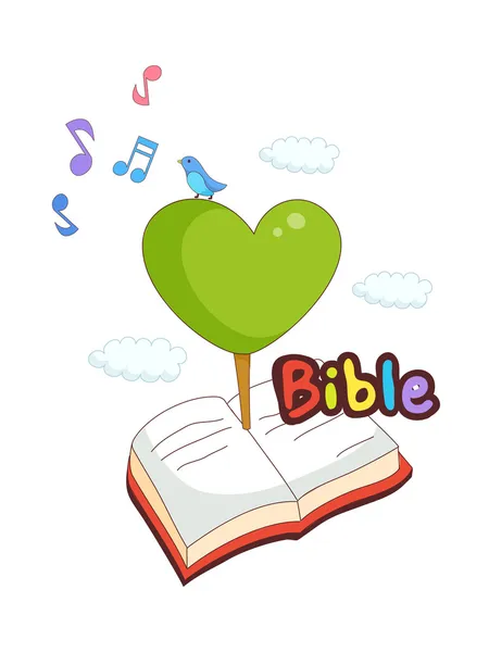 Bibel und Vogel — Stockvektor