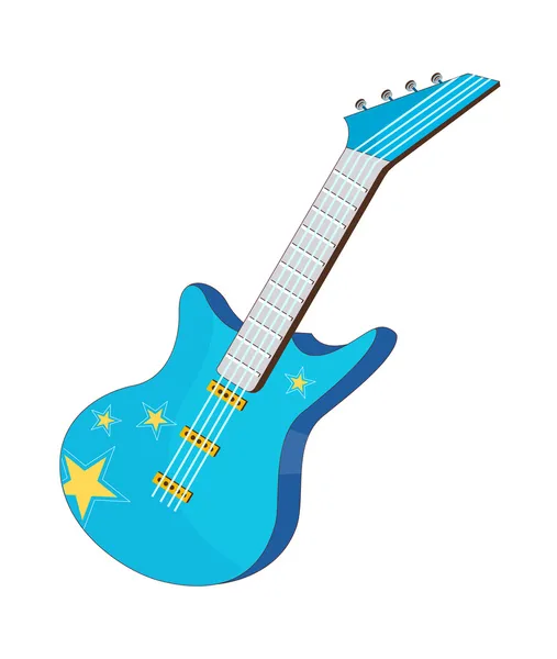 Gitar elektrik biru - Stok Vektor