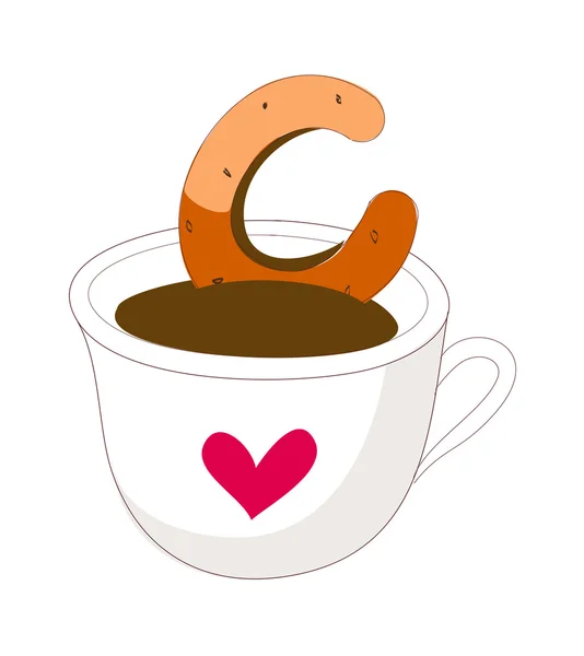 Kaffe och munk — Stock vektor