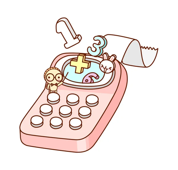 粉红色计算器 — 图库矢量图片