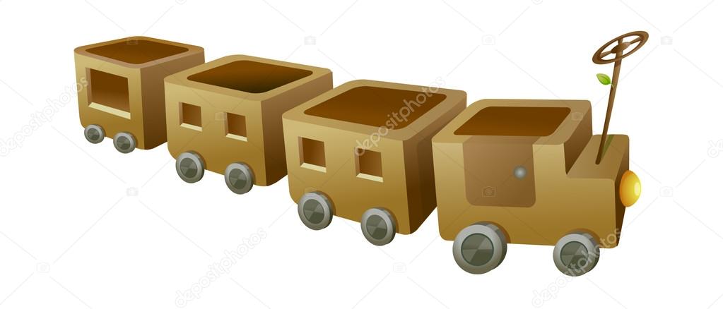 Brown train for children