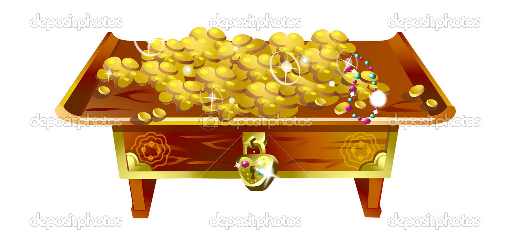 Gold coins on the table