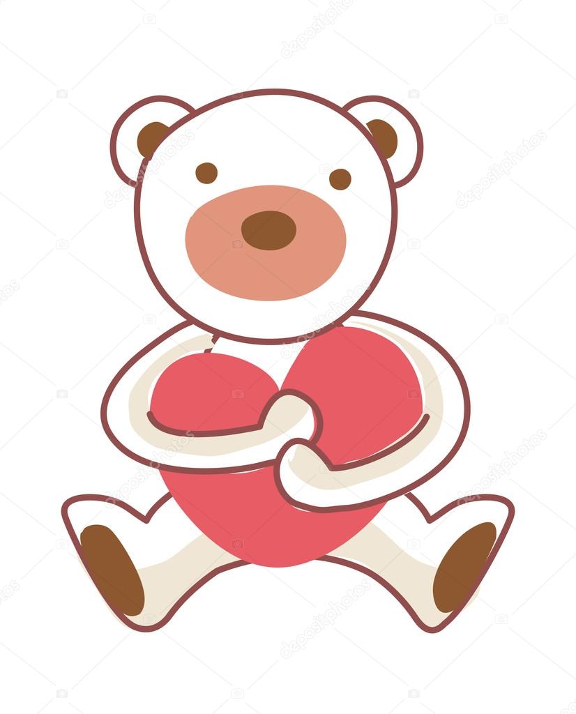 Teddy bear holding a heart