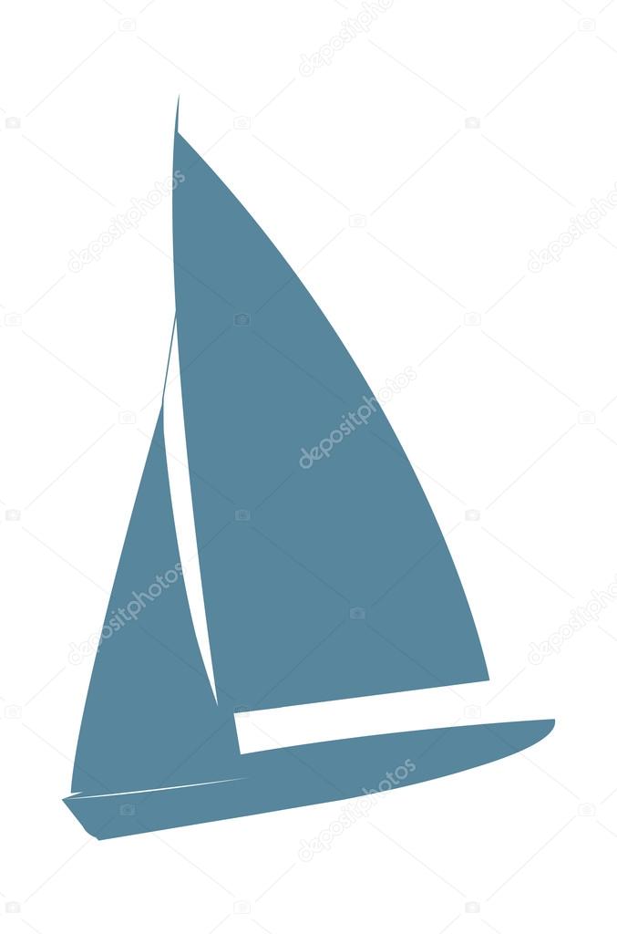 Blue sailing ship