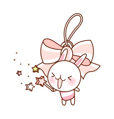 sihirli bir değnek tutan tavşan