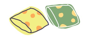 Yellow and green cushions clipart