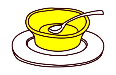 Sarı tabak ve kaşık