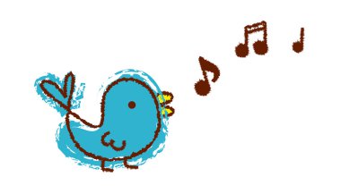 Blue bird sings clipart