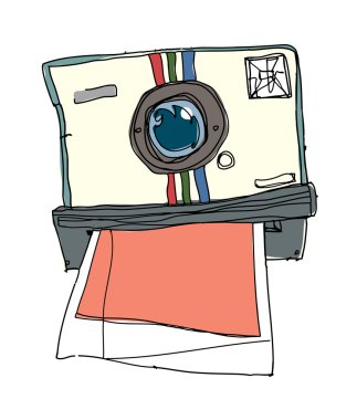 Beyaz arka planda Vektör Polaroid