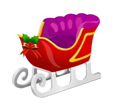 Christmas sleigh of santa claus. clipart