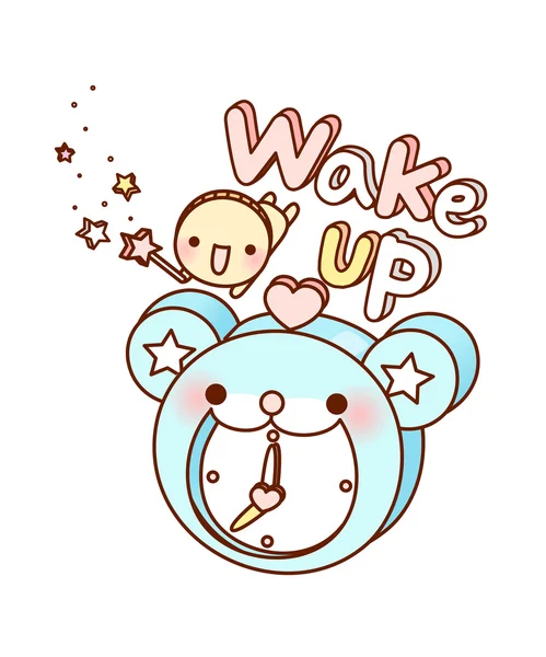 Alarm clock and doll — Stock Vector