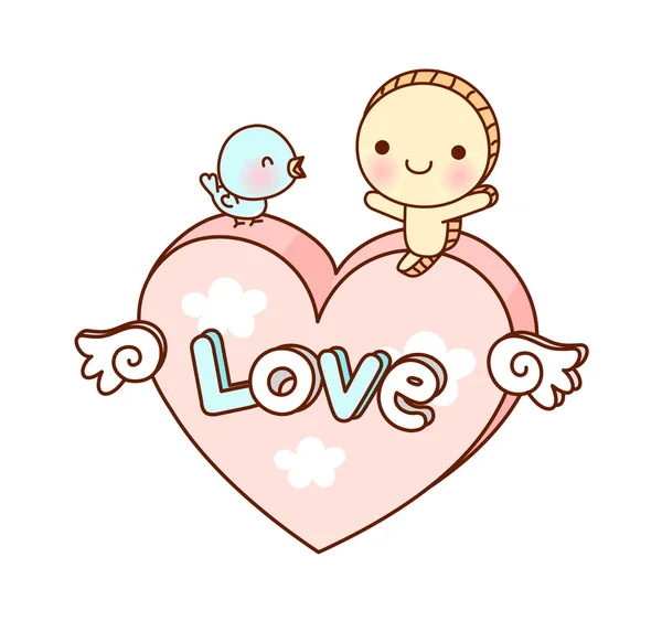 Corazón y muñeca — Vector de stock