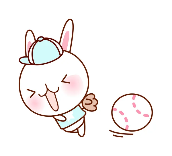Bunny gioca a baseball — Vettoriale Stock