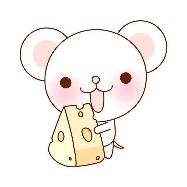 Ratón y queso — Vector de stock