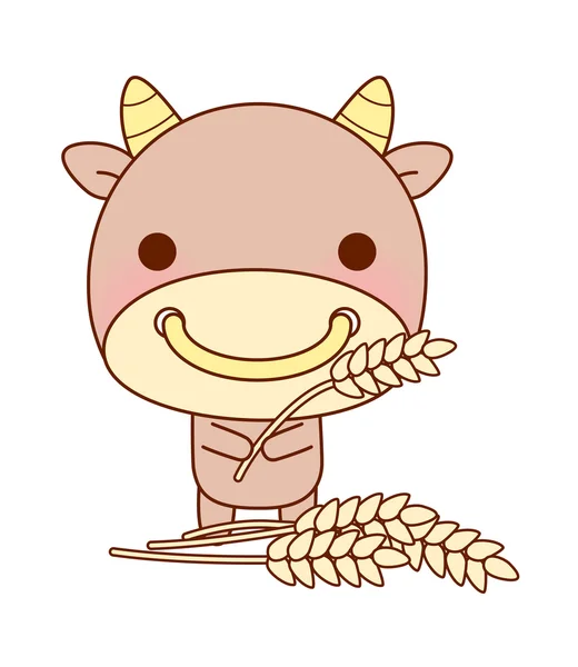 Býk má uši pšenice — Stockový vektor