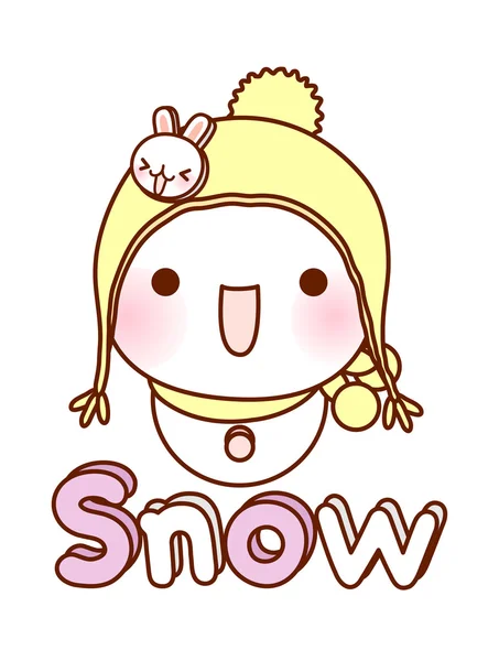 Doll and inscription snow — Stock Vector