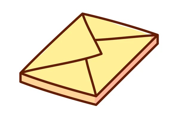 Gele envelop — Stockvector