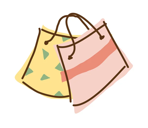 Pembe ve sarı alışveriş torbaları — Stok Vektör