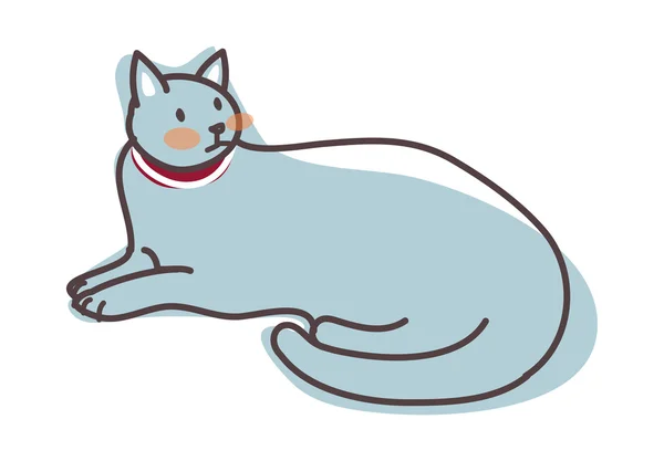 Серый кот — стоковый вектор