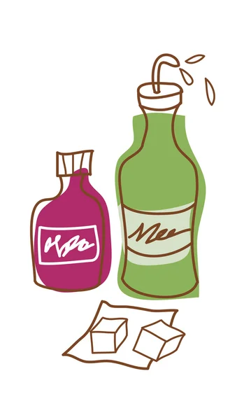 Botellas y azúcar — Archivo Imágenes Vectoriales