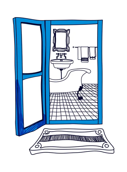 Salle de bain intérieure — Image vectorielle