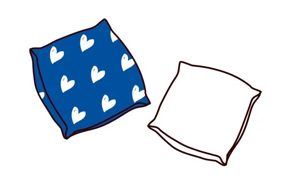 青と白の枕 — ストックベクタ