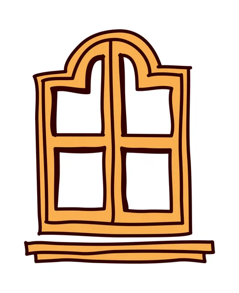 Ventana marrón — Vector de stock