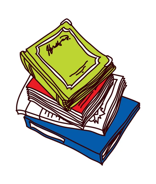 Ders kitaplarının yığını — Stok Vektör