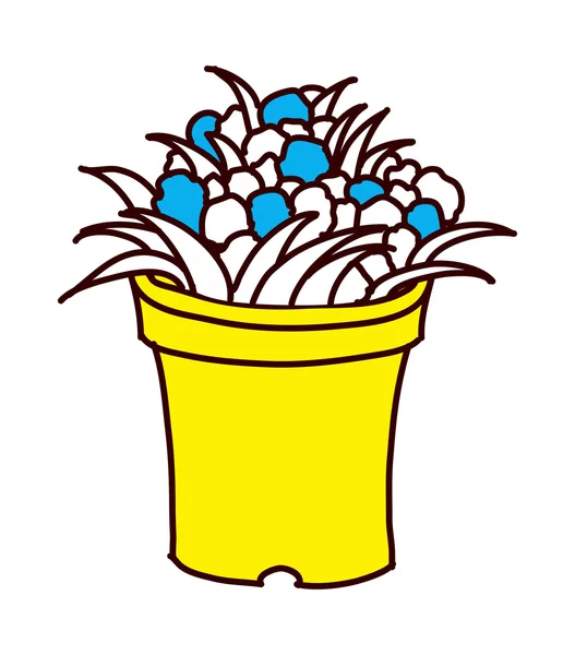 Yellow flower pot — Stock Vector