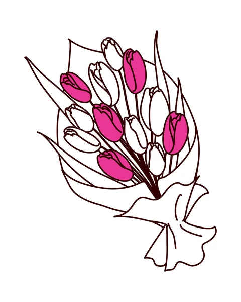 Bouquet de tulipes rouges — Image vectorielle